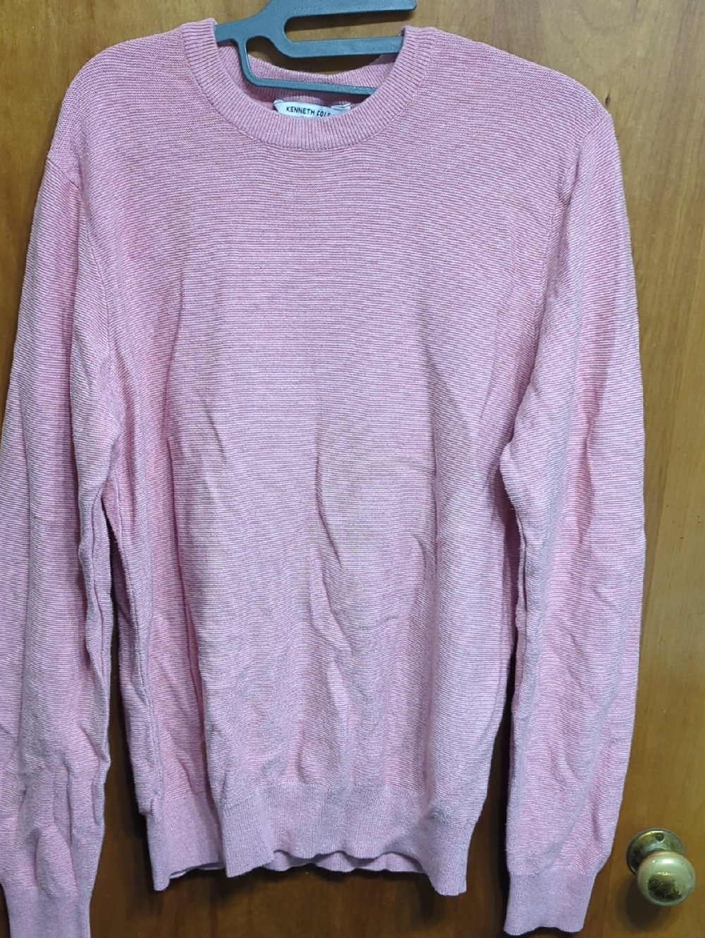 Kenneth Cole Men's Pink Crewneck Sweater